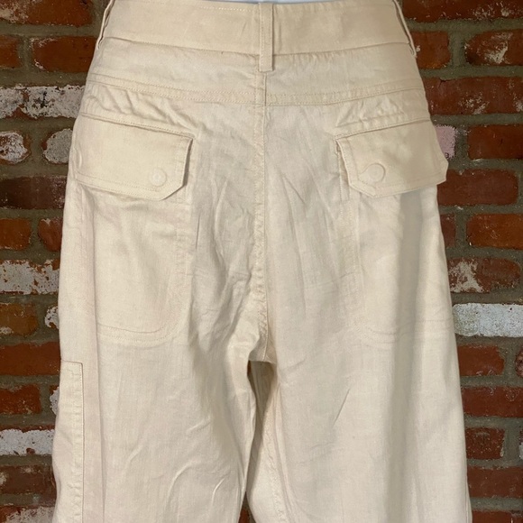 VINCE Ivory Linen Blend Cargo Jogger Trouser Pants - Picture 3 of 9